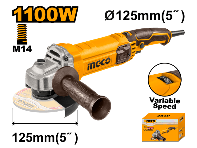 AMOLADORA 1100W VEL VARIABLE 125MM INGCO