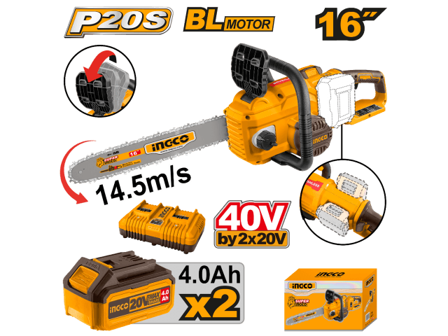MOTOSIERRA A BATERIA 40V P20S 16