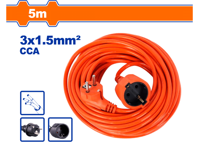 ALARGUE 5M ENCHUFE Y CONECTOR TIPO SCHUKO WADFOW