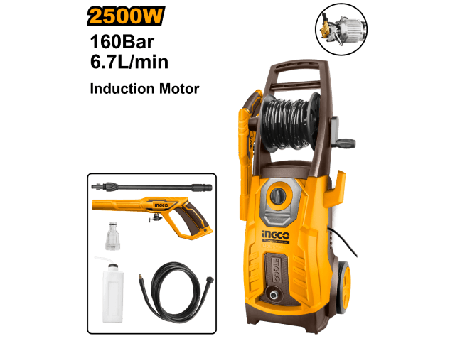 HIDROLAVADORA 160BAR 2500W MOTOR INDUCCION INGCO
