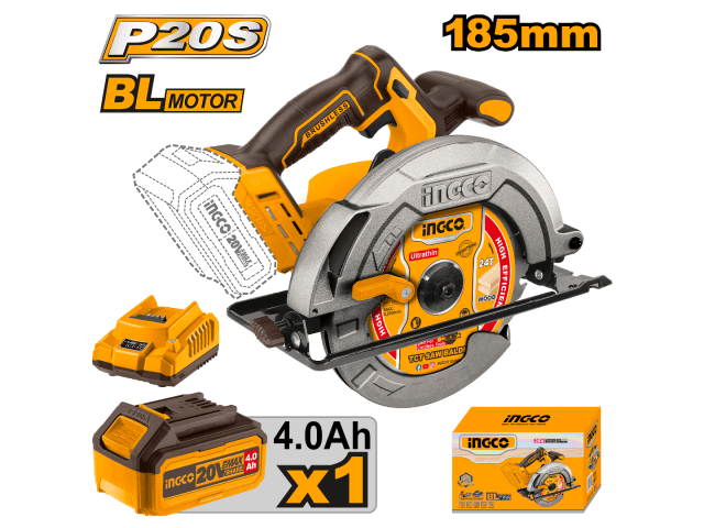 SIERRA CIRCULAR A BATERIA 20V 185MM 7 1/4 + BAT 4AH + CARG