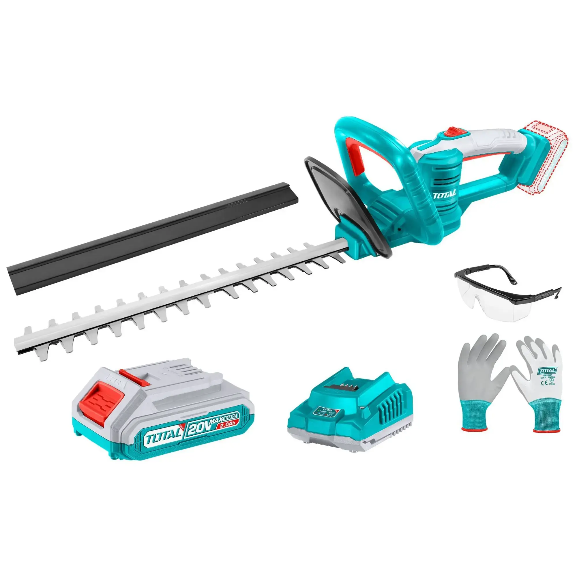 Cortacerco Inalámbrico 20v - Batería, Cargador, Guantes Y Lentes