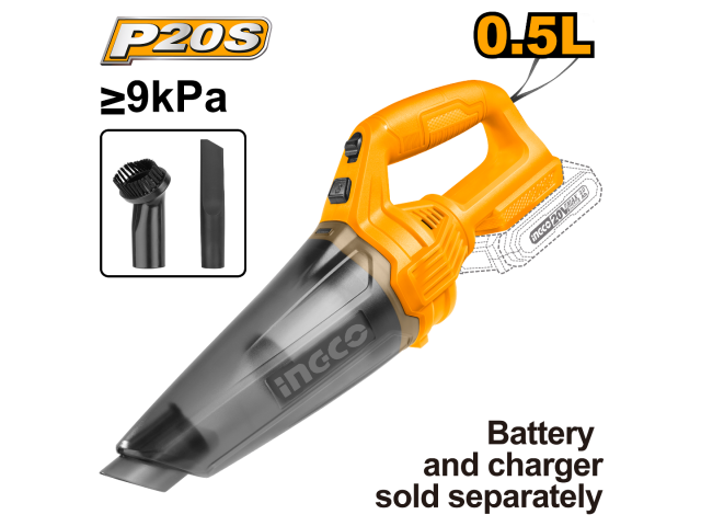 ASPIRADORA A BATERIA 20V P20S 0.5 LT INGCO