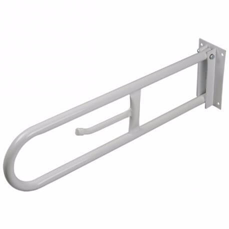 GENWEC MOVILIDAD BARRAL REBATIBLE 800mm EPOXI BLANCO C/PORTA ROLLO